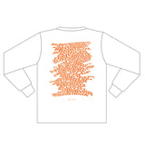 Nao Yoshioka 10th Anniversary Long Sleeve Tee White & Tangerine (limited supply) International Shipping