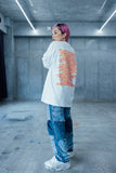 Nao Yoshioka 10th Anniversary Long Sleeve Tee White & Tangerine (limited supply) International Shipping
