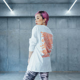 Nao Yoshioka 10th Anniversary Long Sleeve Tee White & Tangerine (limited supply) International Shipping